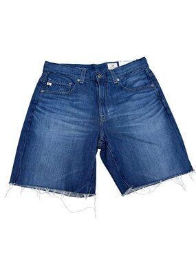 NWT $168 AG Jeans Ex-Boyfriend Shorts Women's Mid-Rise Bermuda Frayed Hem Sz 24